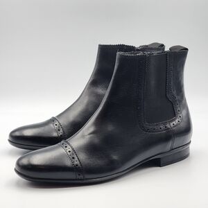 Giorgio Brutini Mens 9M Black Leather Ankle Boots Zipper